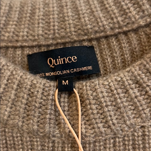 Quince Mongolian Cashmere Fisherman Crewneck Sweater - Teak - Picture 7 of 8